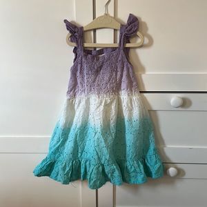 Toddler girls, sovereign code, eyelet, dress, purple blue white